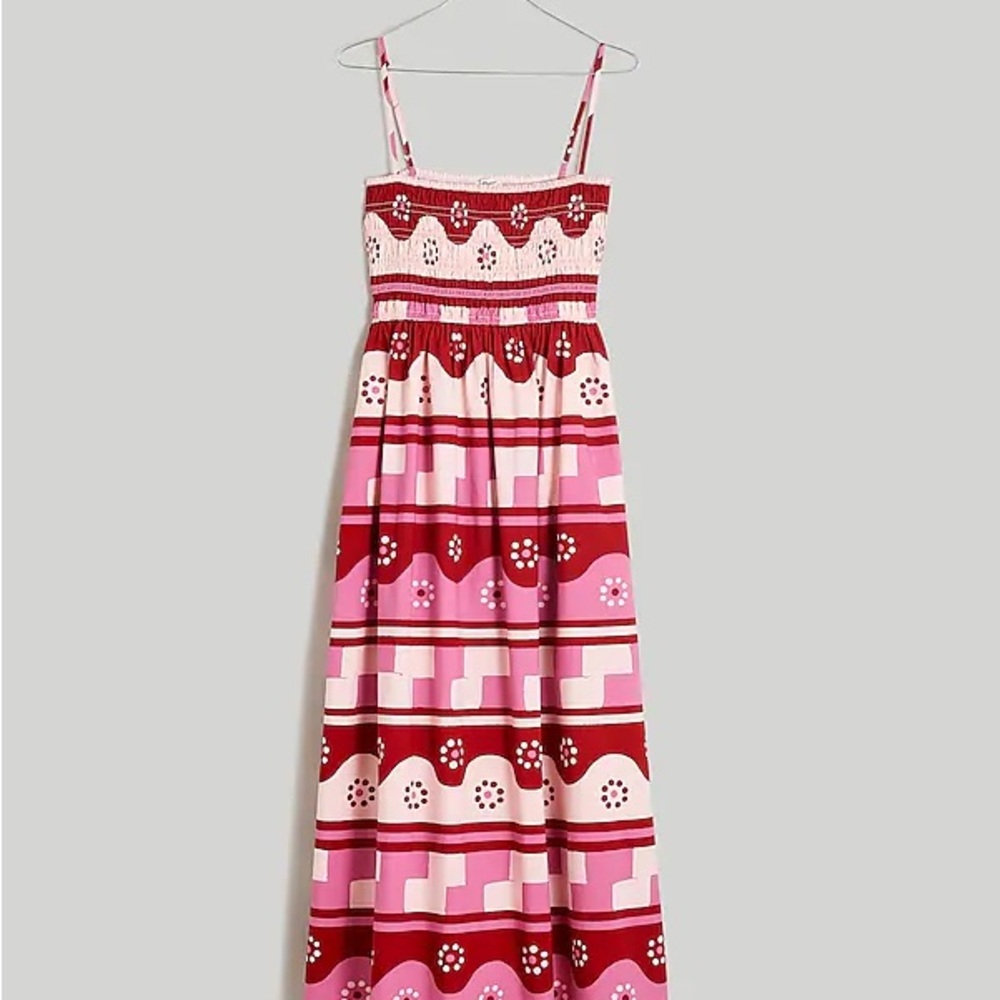 Madewell Theo Sleeveless Midi Dress in Geodaisy Batik